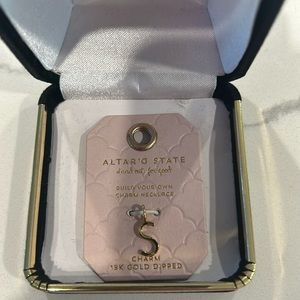 18K Gold Dipped S charm